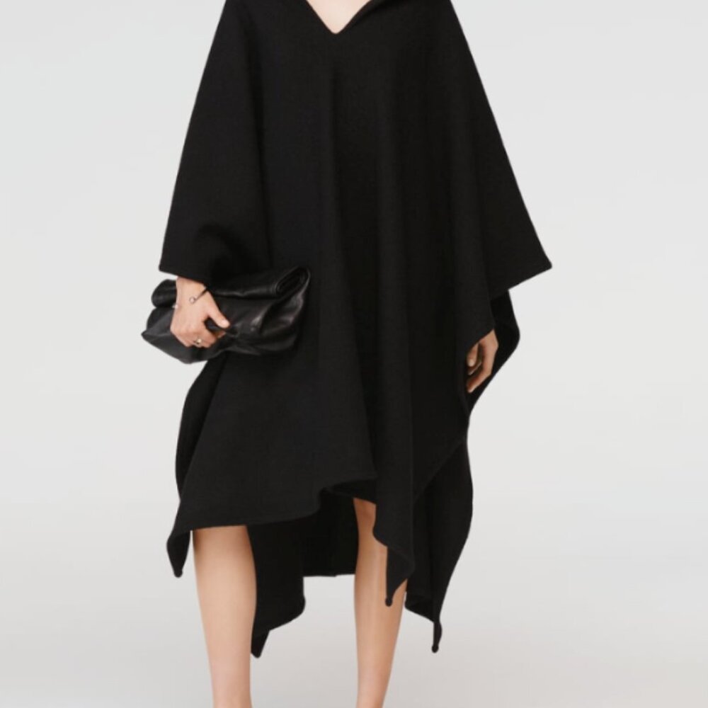Steven Meisel for Zara oversized wool black cape